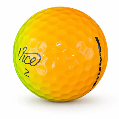Golfball Vice 25 Mix Bunt mit gelbem und grünen Farbverlauf, Modell Pro Plus.