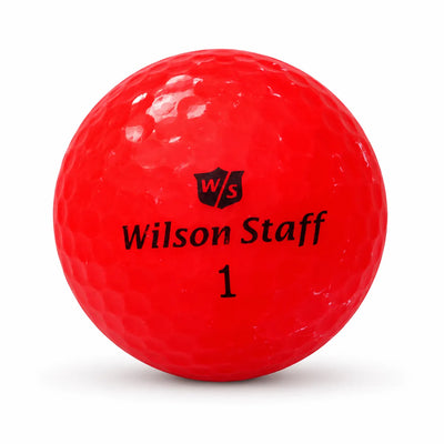Rote Golfball von Wilson Staff mit der Aufschrift "1".