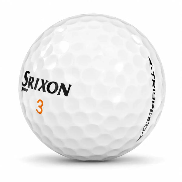 25 Srixon Trispeed Golfbälle im AAAA-Zustand, weiß mit orangefarbener 3.