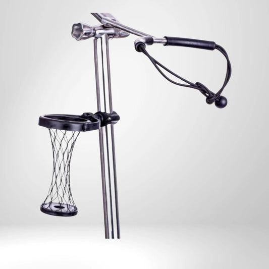 Golf Trolley Getränkehalter aus Metall mit Netz, Zubehör für Golfwagen, freigestellt