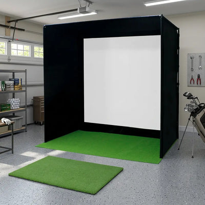 GSK GOLFBOX Golf Simulator – Kompakte Indoor Golf Box mit integrierter Projektionsfläche, Gesamtansicht