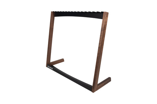Golf Bag Organizer aus Nussbaumholz und Schwarz, eleganter Golfständer für Golfschläger