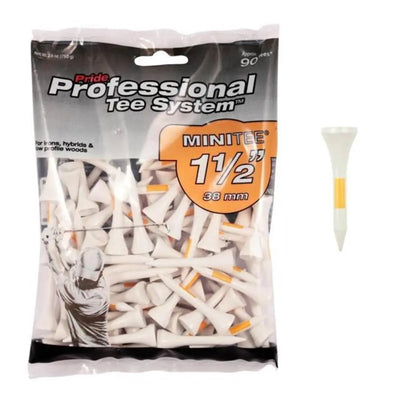 Pride Professional Golftees 38mm, weiß-orange, 90 Stück, im Polybeutel, Golfausrüstung