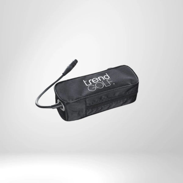 Trendgolf Akku für E-Trolley, schwarz, mit Kabel, Produktfoto auf weißem Hintergrund
