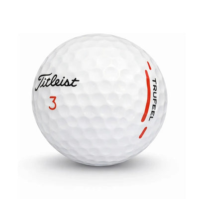 Titleist TruFeel White Lakeballs – 25 gebrauchte weiße Golfbälle freigestellt auf weißem Hintergrund