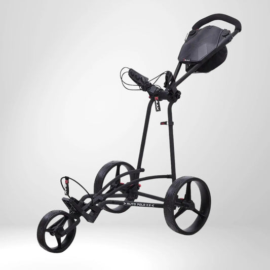 Big Max Autofold X2 Push Trolley – Frontansicht Farbvariante 1, dreirädriger Golftrolley