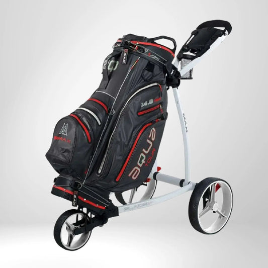 Big Max Blade IP 2 Push Trolley – Frontansicht Farbvariante 1, dreirädriger Golftrolley