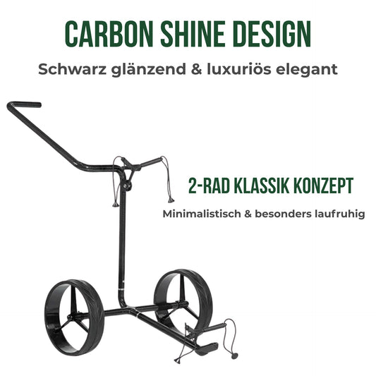 Golf Trolley aus Carbon mit zwei großen Rädern, moderner Golftrolley für Golfbags