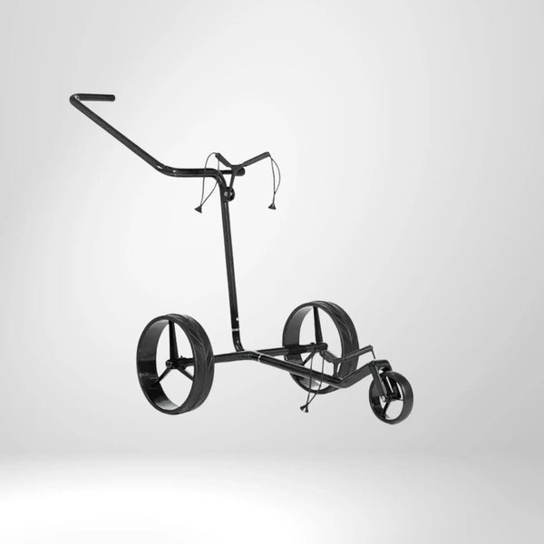 JUCAD CARBON SHINE 3rädrig – Glänzender schwarzer Carbon-Golftrolley mit drei Rädern, Übersicht