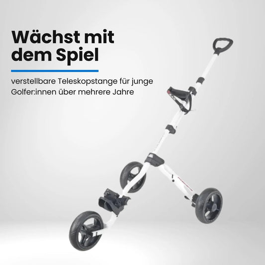 Big Max Junior Max 3W – Seitenansicht Junior-Golftrolley auf weißem Hintergrund
