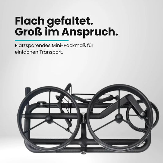 Gefalteter Golf Trolley aus Carbon, kompakt, leichte Bauweise, E-Trolley Zubehör