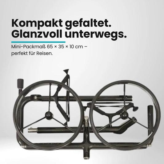 Gefalteter Golf Trolley aus Carbon mit zwei Rädern, kompakt für einfachen Transport