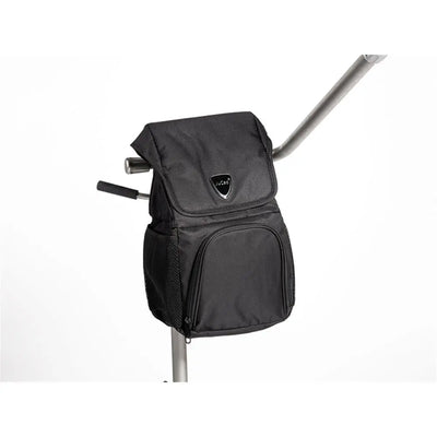 Schwarze Golftrolley-Tasche mit mehreren Fächern, montiert an Golftrolley, Zubehör für Golfspieler