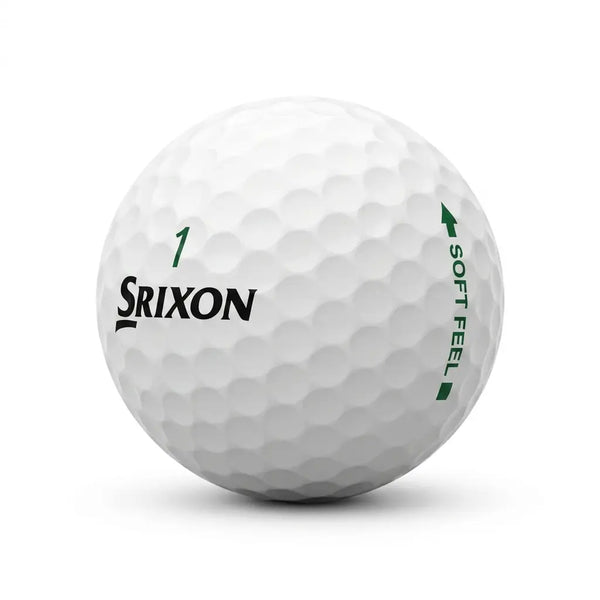 Srixon Soft Feel Lakeballs | AAAA/AAA – 25 gebrauchte weiße Srixon Golfbälle freigestellt auf weißem Hintergrund