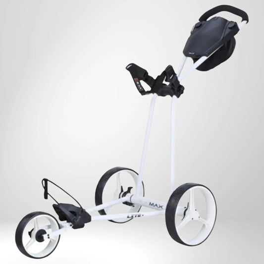 Big Max TI-Lite 3 Rad Push Trolley – Frontansicht Farbvariante 1, Titan-Golftrolley