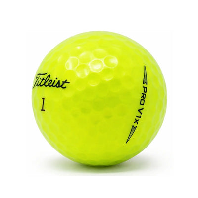 Titleist Pro V1x Yellow Lakeballs – 25 gebrauchte gelbe Golfbälle freigestellt auf weißem Hintergrund
