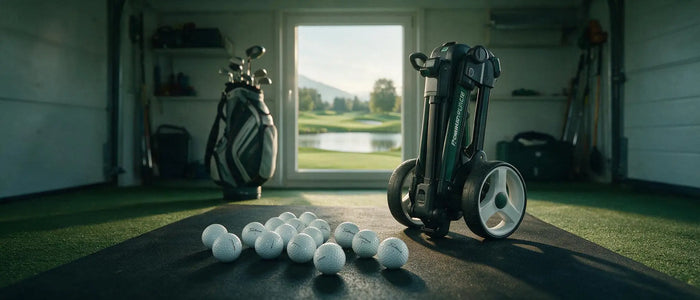 Entraînement de golf en hiver : en intérieur, équipement et réserve de balles
