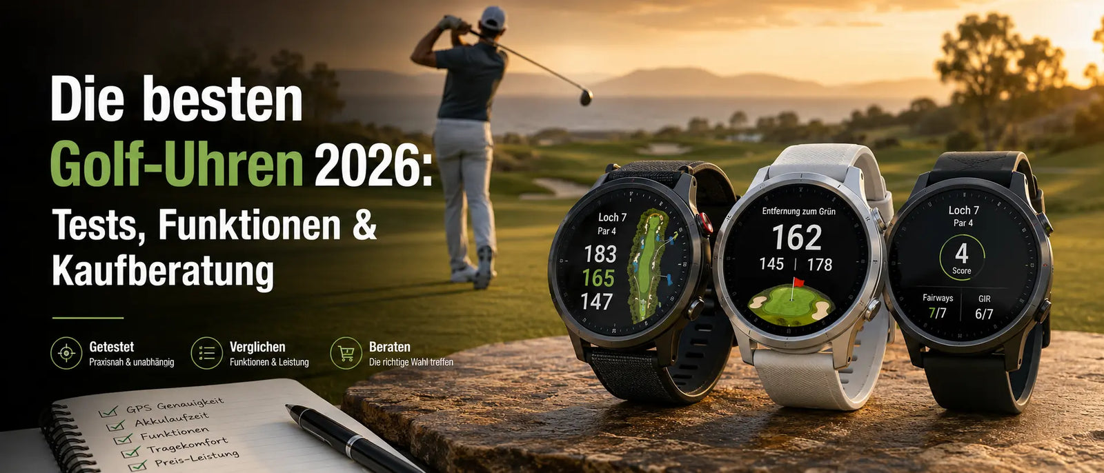 Die besten Golf-Uhren 2026: Tests, Funktionen & Kaufberatung