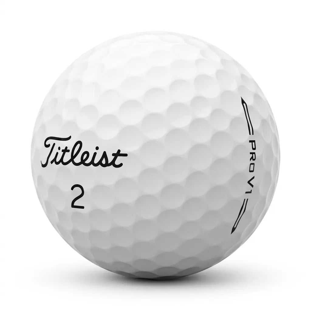 Titleist Pro V1x Golfball mit Nummer 4, Nahaufnahme, weiß, Golfzubehör