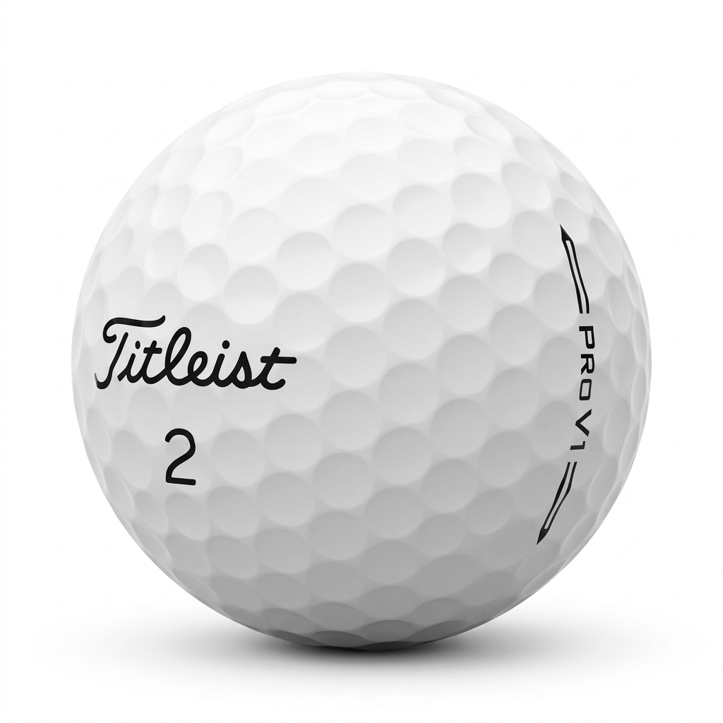 Titleist Pro V1x Golfball mit Nummer 4, Nahaufnahme, weiß, Golfzubehör