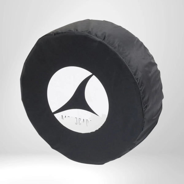 Schwarze Radabdeckung für Golf Trolley, schützt vor Schmutz, rundes Design, Logo-Aufdruck