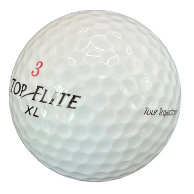 Weißer Golfball Top Flite XL mit roter Nummer 3 und Tour Trajectory Aufschrift