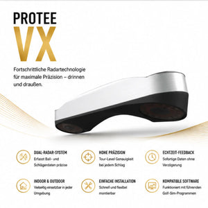 ProTee United VX – Kompakter Launch Monitor für Indoor Golf Simulatoren, Seitenansicht