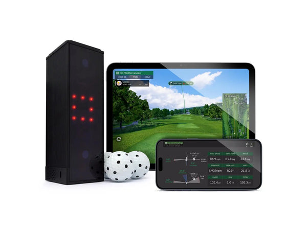 Square Golf Launch Monitor – Kamerabasiertes Golf Analyseystem, Frontansicht freigestellt