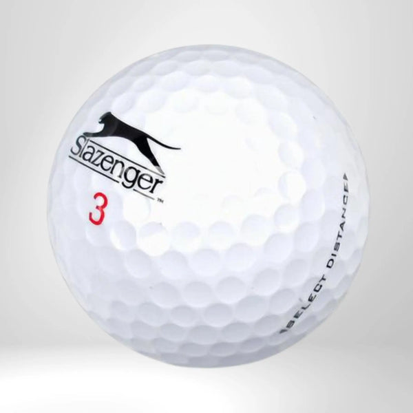 Weißer Golfball mit Slazenger Logo, Nummer 3, für Golfsport und Distanzspiel