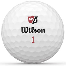 Weißer Wilson Golfball mit Logo und Zahl 1, strukturierte Oberfläche, Golf Zubehör