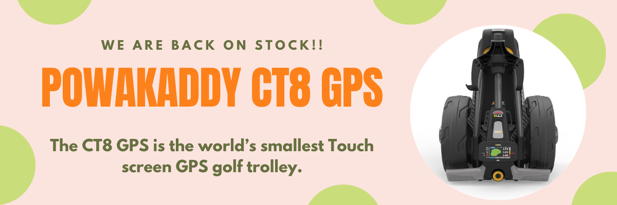 Powakaddy CT8 GPS Golf Trolley mit Touchscreen, kompakt, Golfzubehör für den Platz