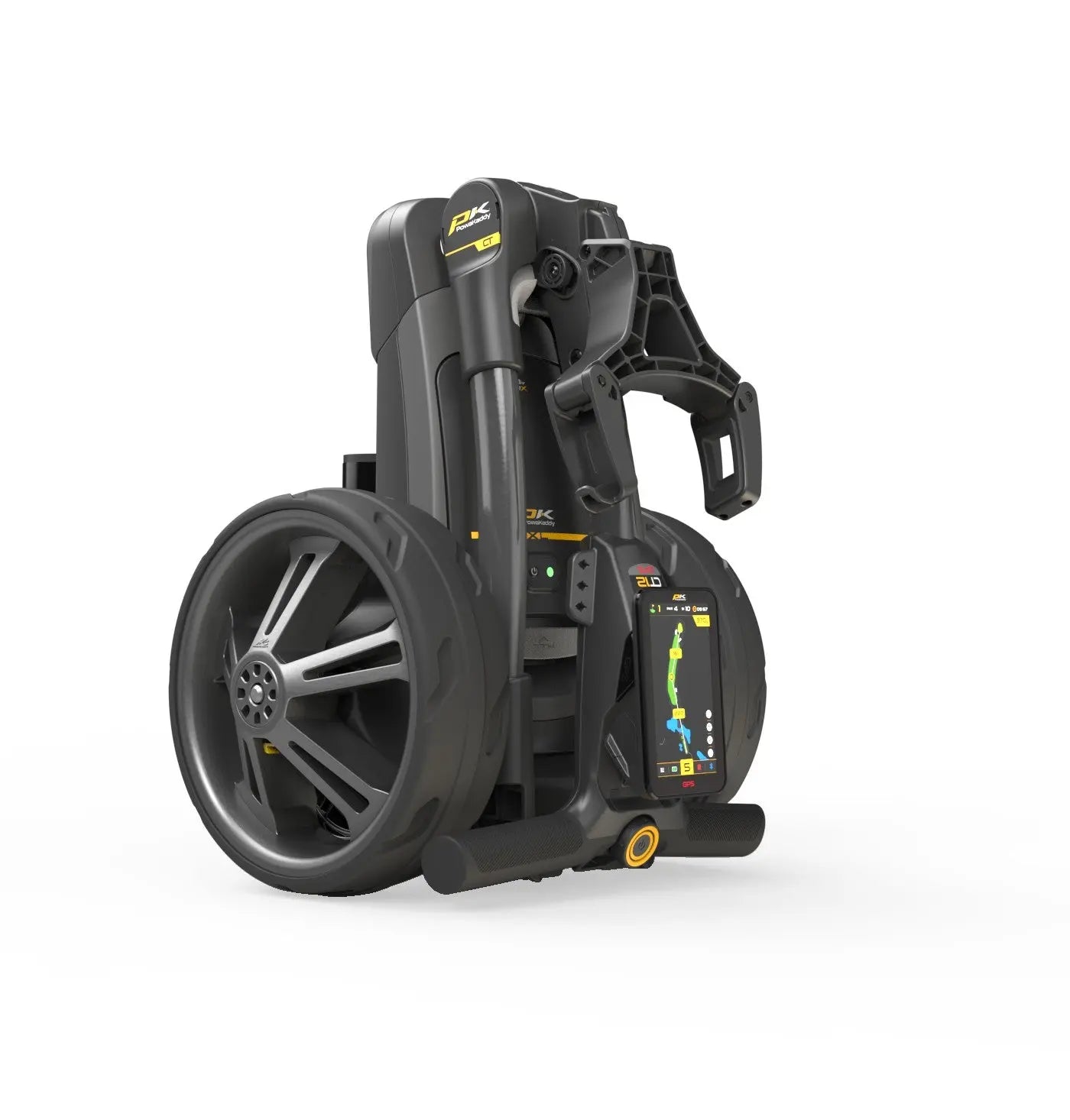 Zusammengeklappter elektrischer Golf Trolley mit GPS, große Räder, modernes Design