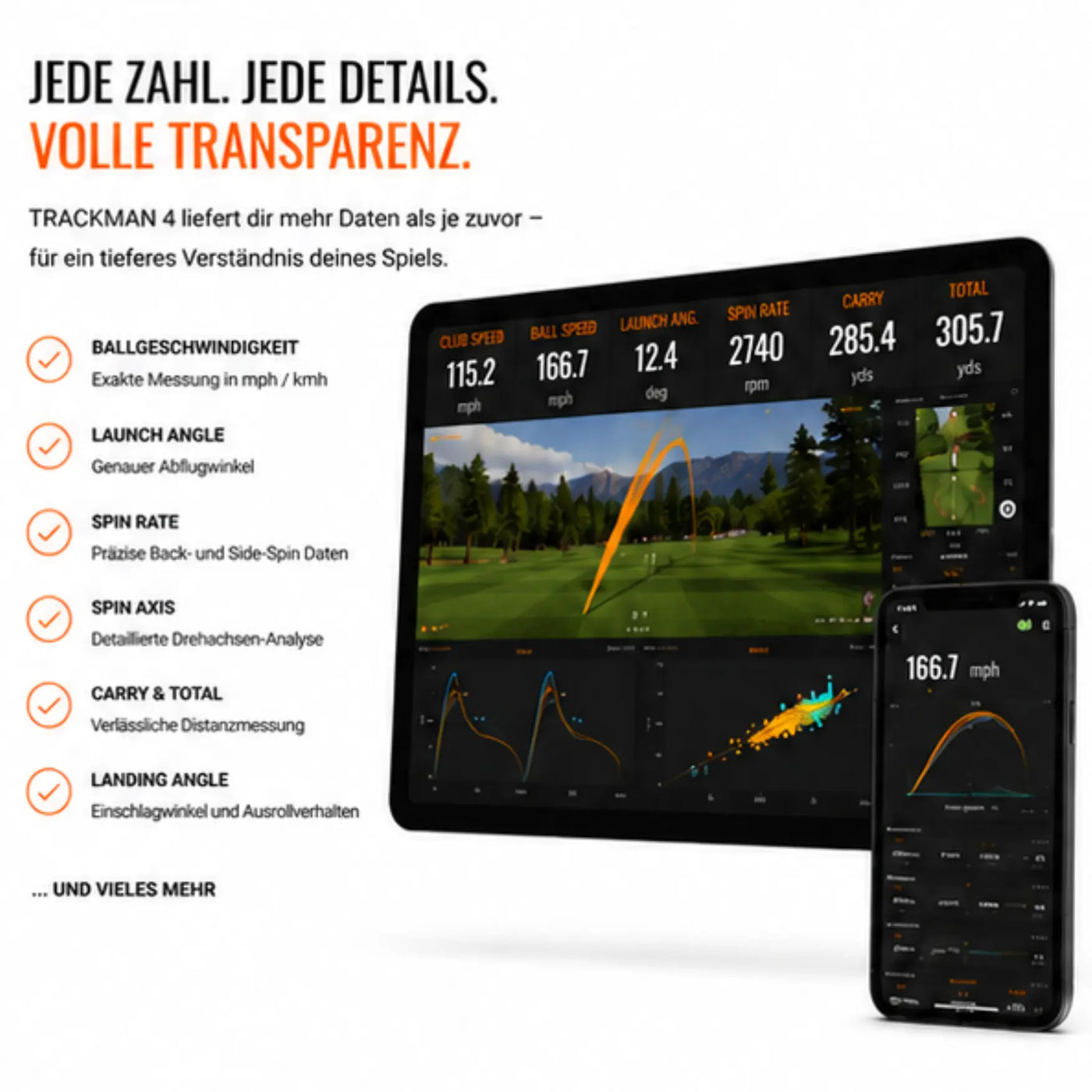 TrackMan 4 – Kompaktes Dual-Radar Analyse-System für Golf, Draufsicht