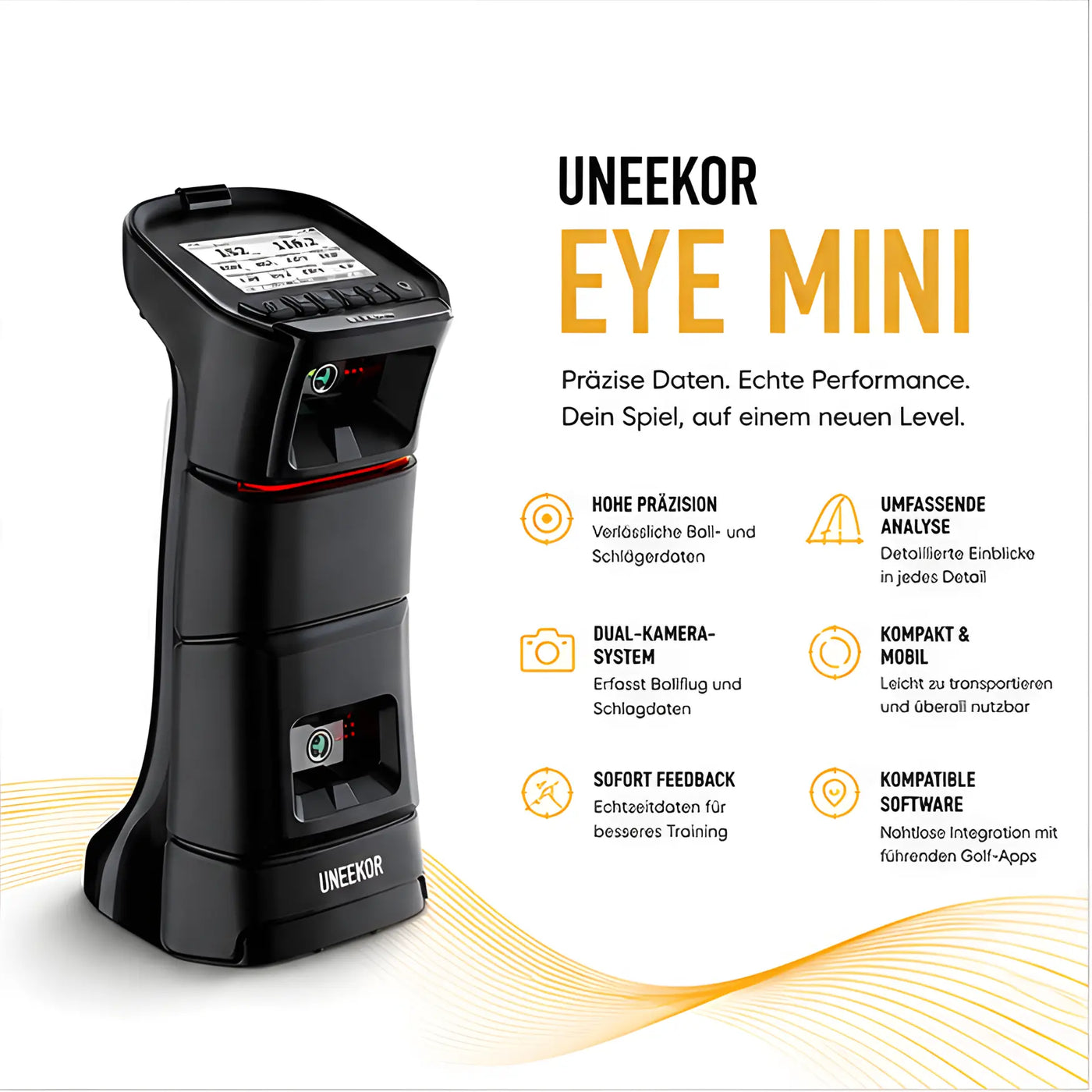 Uneekor EYE MINI – Kompakter Golf Launch Monitor mit Kameratechnologie, Seitenansicht