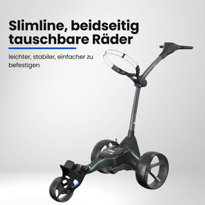 Motocaddy M5 GPS DHC E-Trolley – Elektrischer Golf Trolley zusammengeklappt, kompakte Bauweise