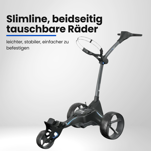 Motocaddy M5 GPS DHC E-Trolley – Elektrischer Golf Trolley zusammengeklappt, kompakte Bauweise