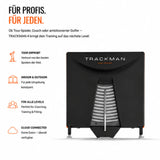 TrackMan 4 Golf Launch Monitor – Schwarzes Radar-Analyseystem, Frontansicht freigestellt