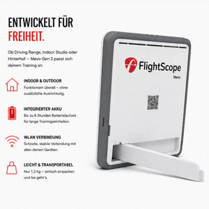 Flightscope Mevo Gen2 – Portabler Launch Monitor für Indoor und Outdoor Golf Training