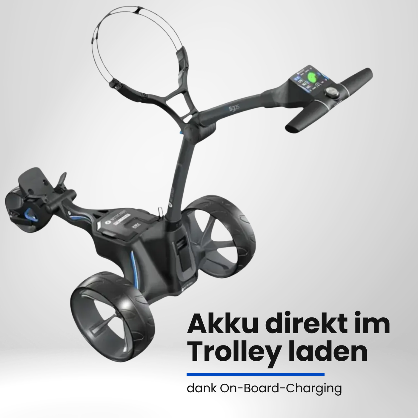 Motocaddy M5 GPS DHC – E-Trolley zusammengelegt, kompakt für einfachen Transport im Kofferraum