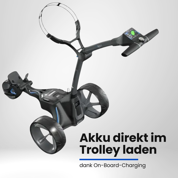 Motocaddy M5 GPS DHC – E-Trolley zusammengelegt, kompakt für einfachen Transport im Kofferraum