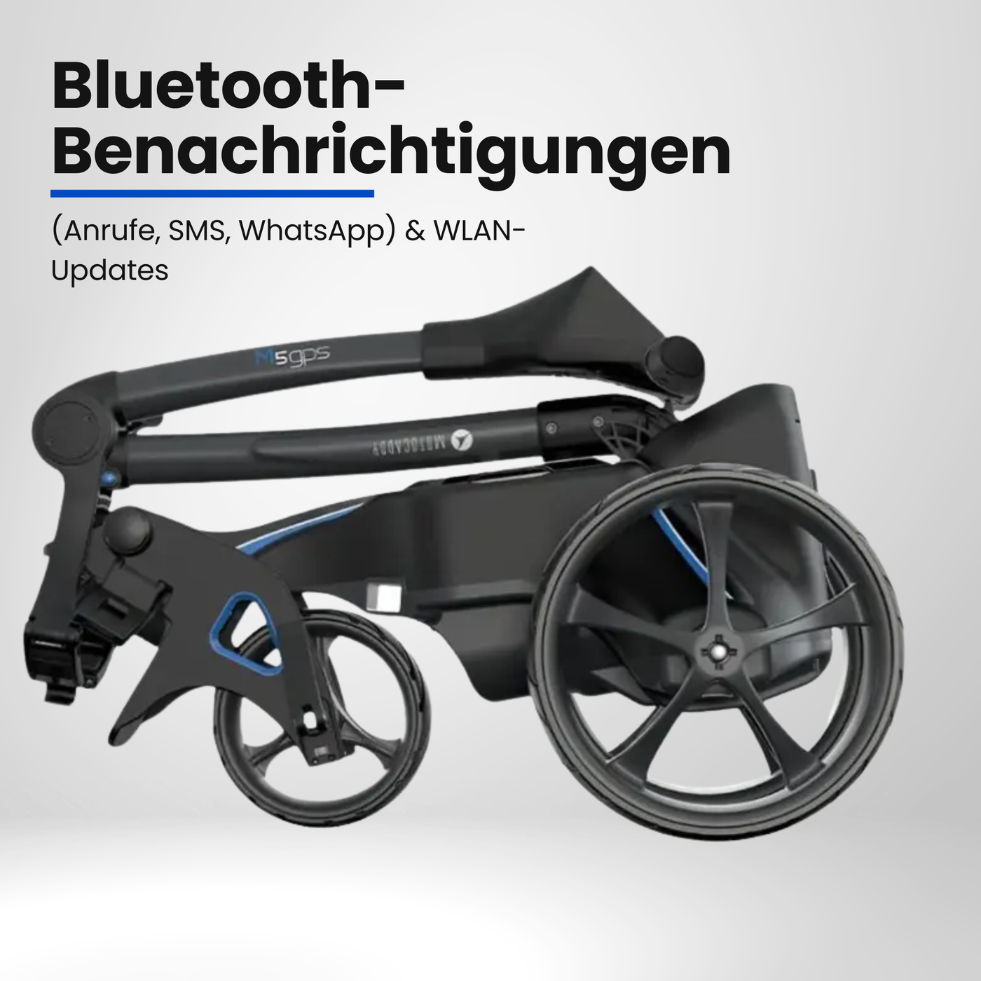 Motocaddy M5 GPS DHC – Moderner E-Trolley mit GPS-Display, Draufsicht auf Bedienpanel