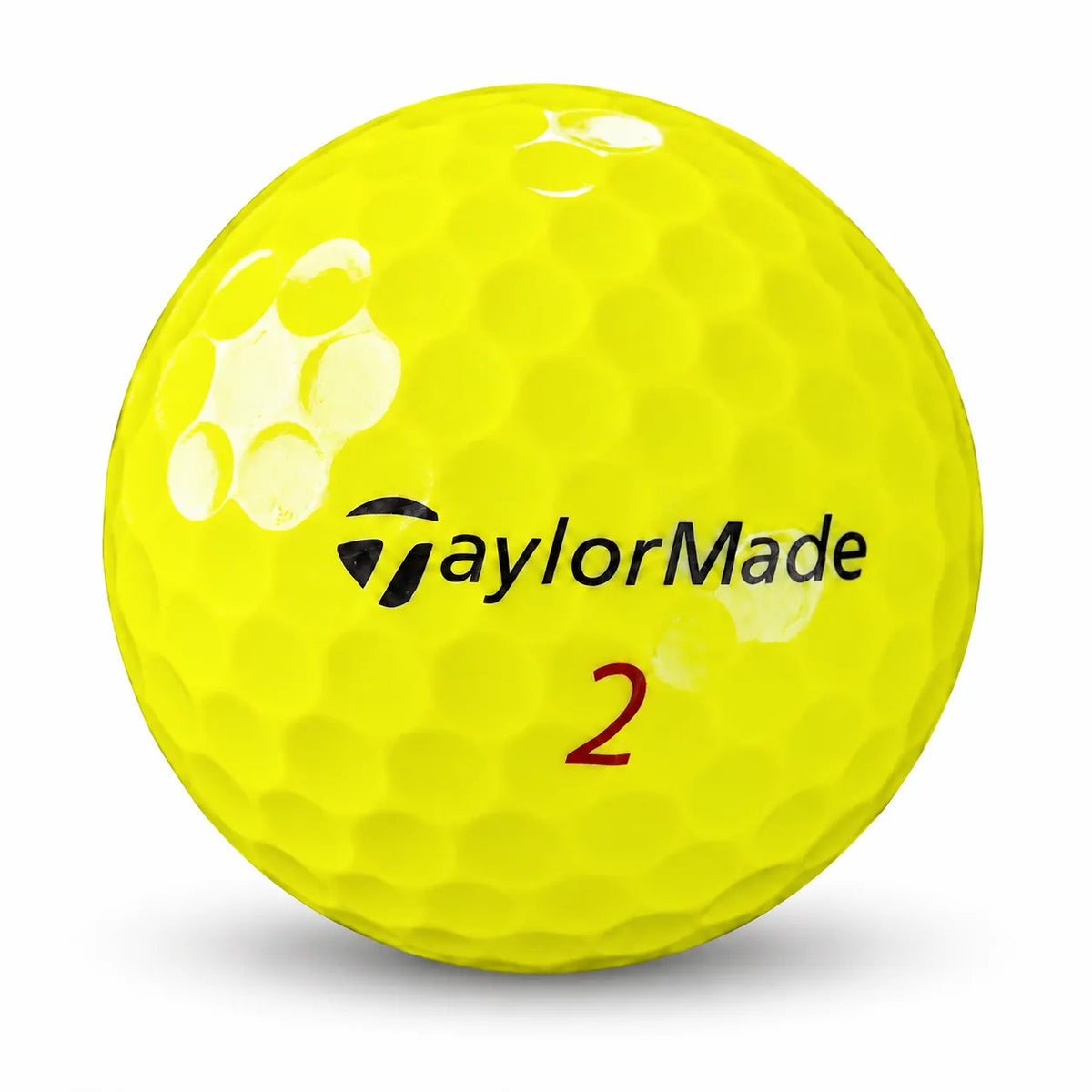 Gelbe Taylor Made TP5x Mix Golfball mit der Nummer 2, Zustand AAAA/AAA.