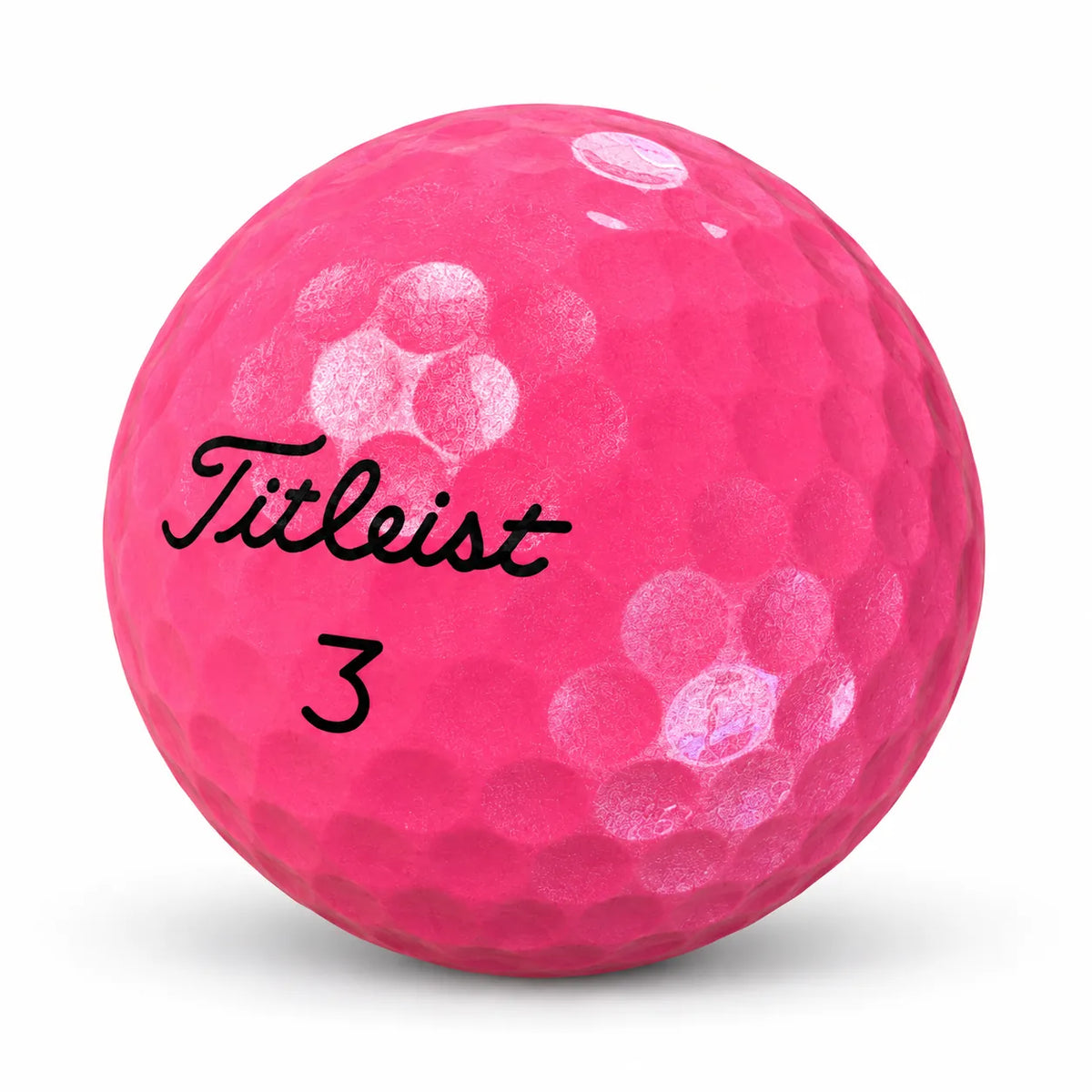 Titleist Mix Bunt Golfball in Pink mit der Nummer 3, Kategorie AAAA/AAA.