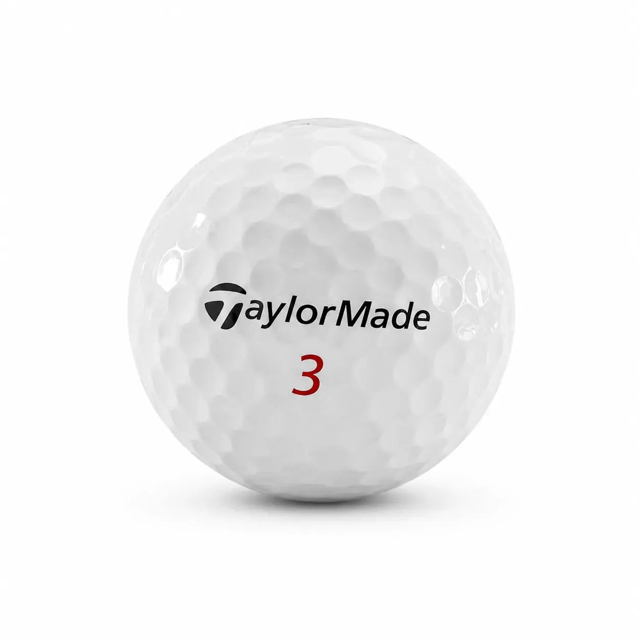 Weiße Taylor Made Golfball mit der Nummer 3 und dem Logo der Marke.