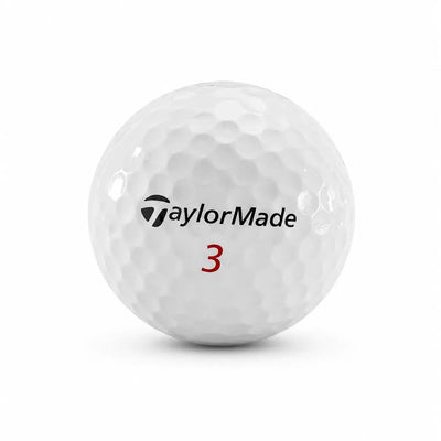 Weiße Taylor Made Golfball mit der Nummer 3 und dem Logo der Marke.