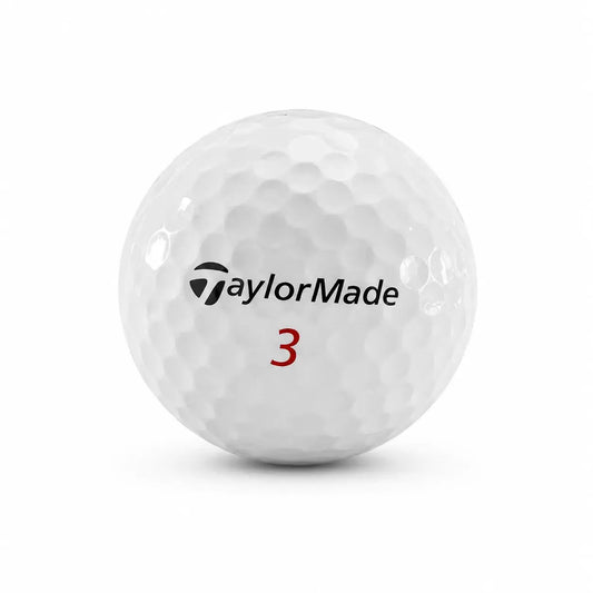 Weiße Taylor Made Golfball mit der Nummer 3 und dem Logo der Marke.