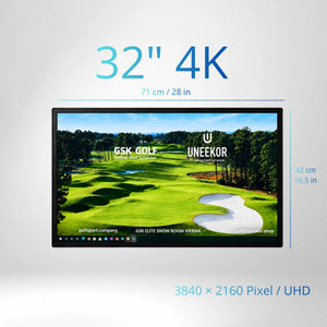 32" Touch Screen LCD Full HD für Golf Simulator, Wandmontage, 3840 x 2160 Pixel.