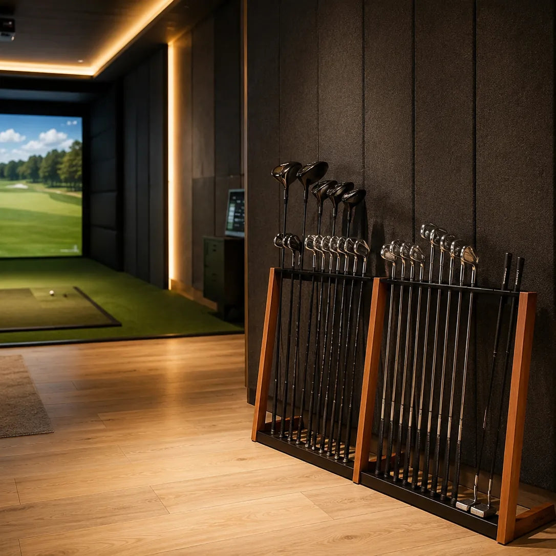 Golfanizer Duo – Premium-Golfschlägerständer mit Platz für mehrere Golfschläger in modernem Design.