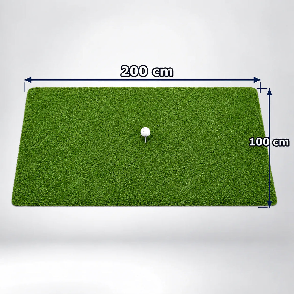 Indoor Hitting Matte Tee Turf XL – 200 x 100 cm für Golf-Simulatoren mit Rasenoberfläche und Tee.