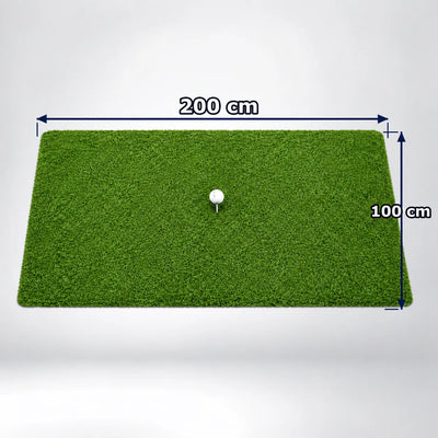 Indoor Hitting Matte Tee Turf XL – 200 x 100 cm für Golf-Simulatoren mit Rasenoberfläche und Tee.
